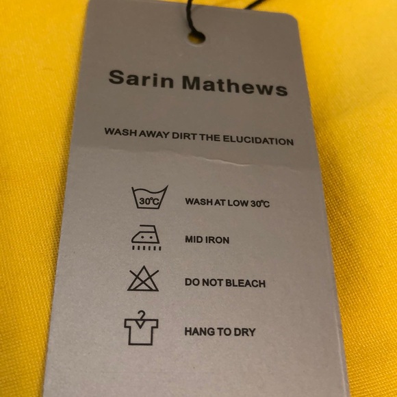 💙NEW SARIN MATHEWS YELLOW DRESS SIZE: LARGE - Picture 6 of 6